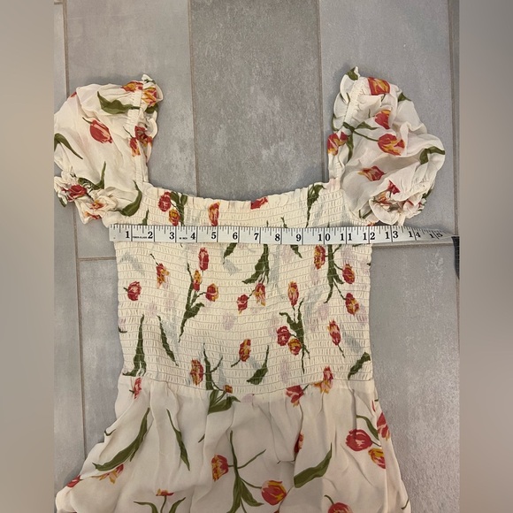 Reformation Orangerie Mini Dress Tulip Bianca Size Medium - Picture 8 of 8